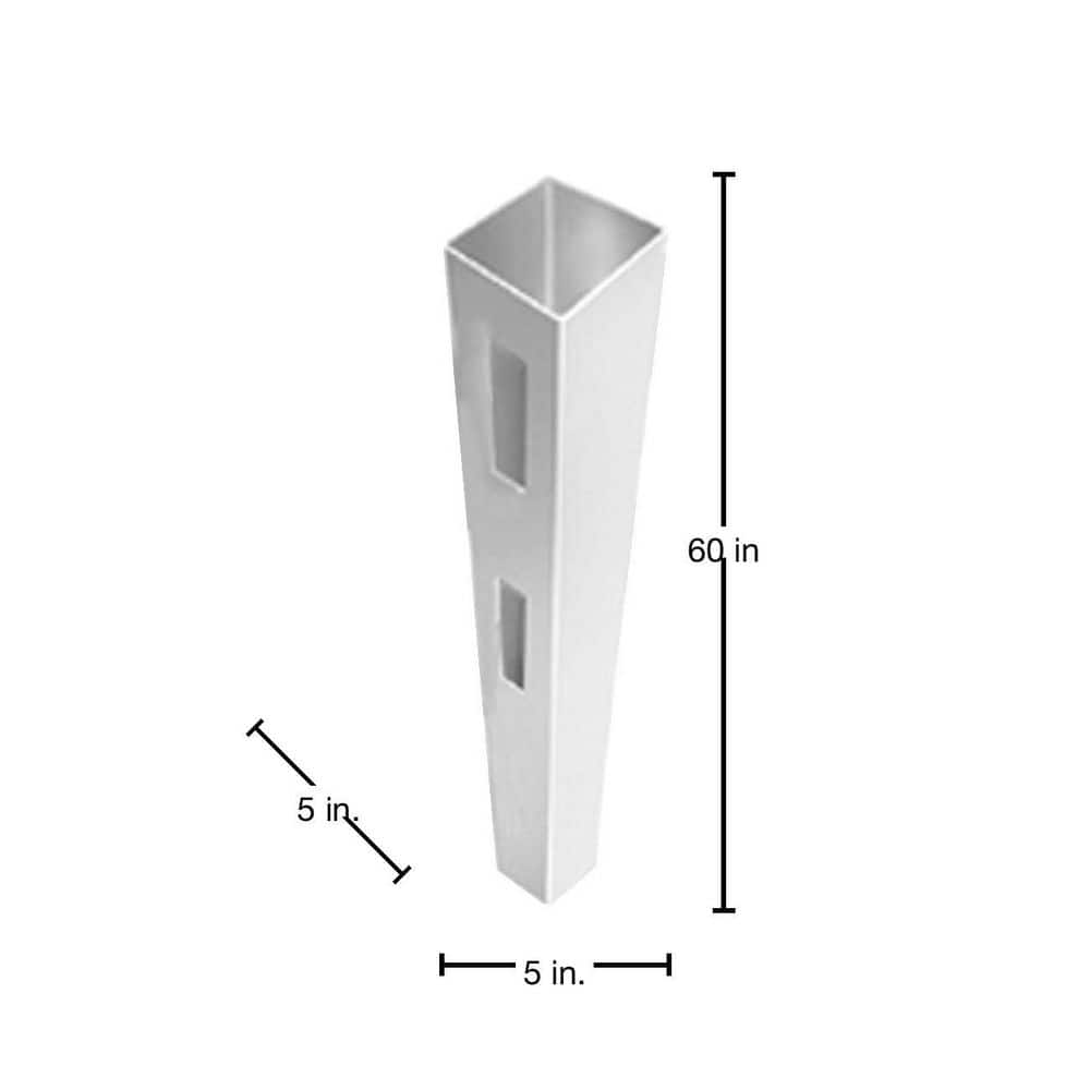 Veranda 5 in. x 5 in. x 5 ft. Vinyl White Ranch 2-Rail End Fence Post