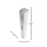 Veranda 5 in. x 5 in. x 5 ft. Vinyl White Ranch 2-Rail End Fence Post