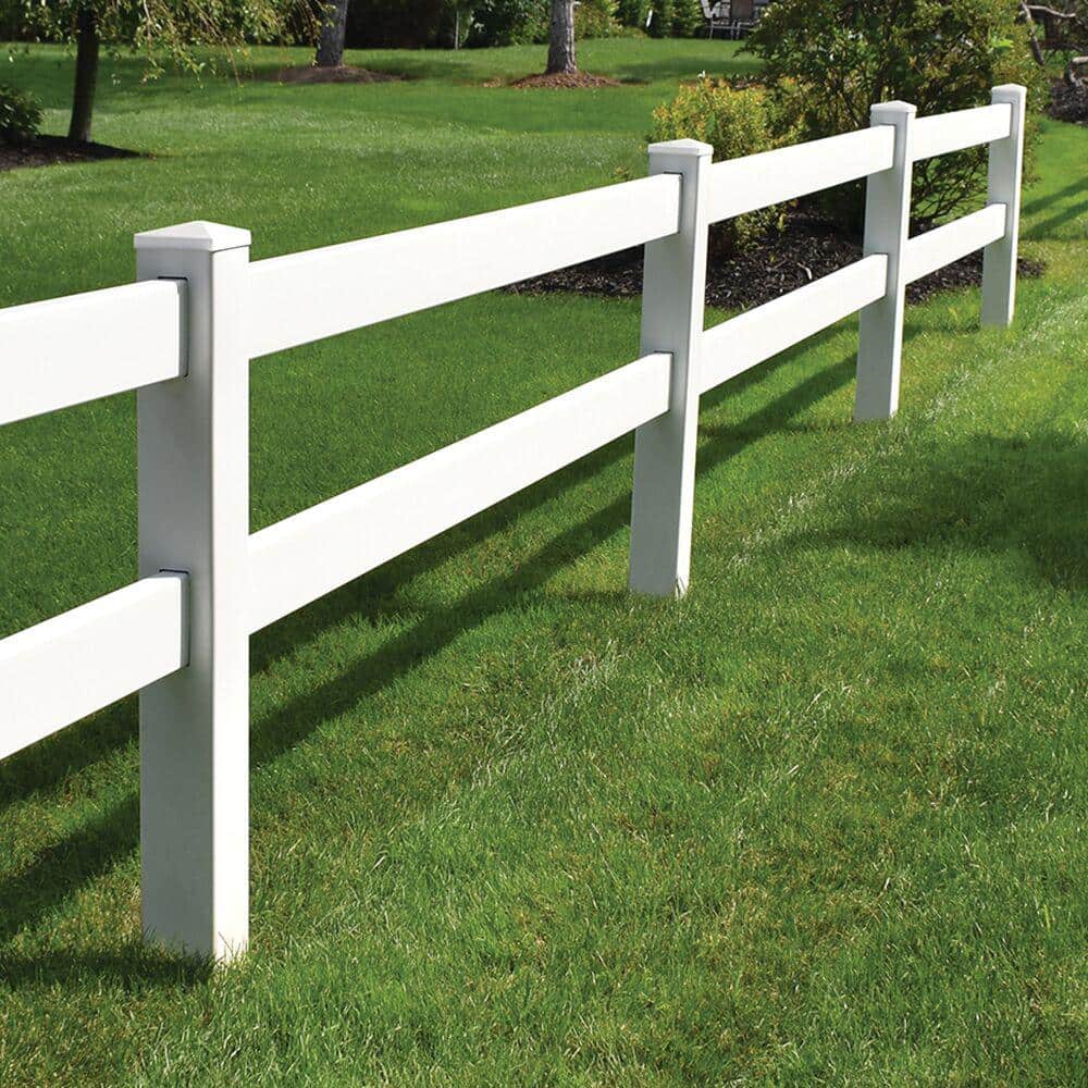 Veranda 5 in. x 5 in. x 5 ft. Vinyl White Ranch 2-Rail End Fence Post
