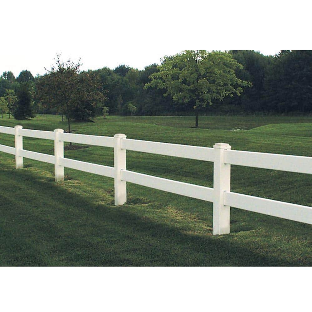 Veranda 5 in. x 5 in. x 5 ft. Vinyl White Ranch 2-Rail End Fence Post