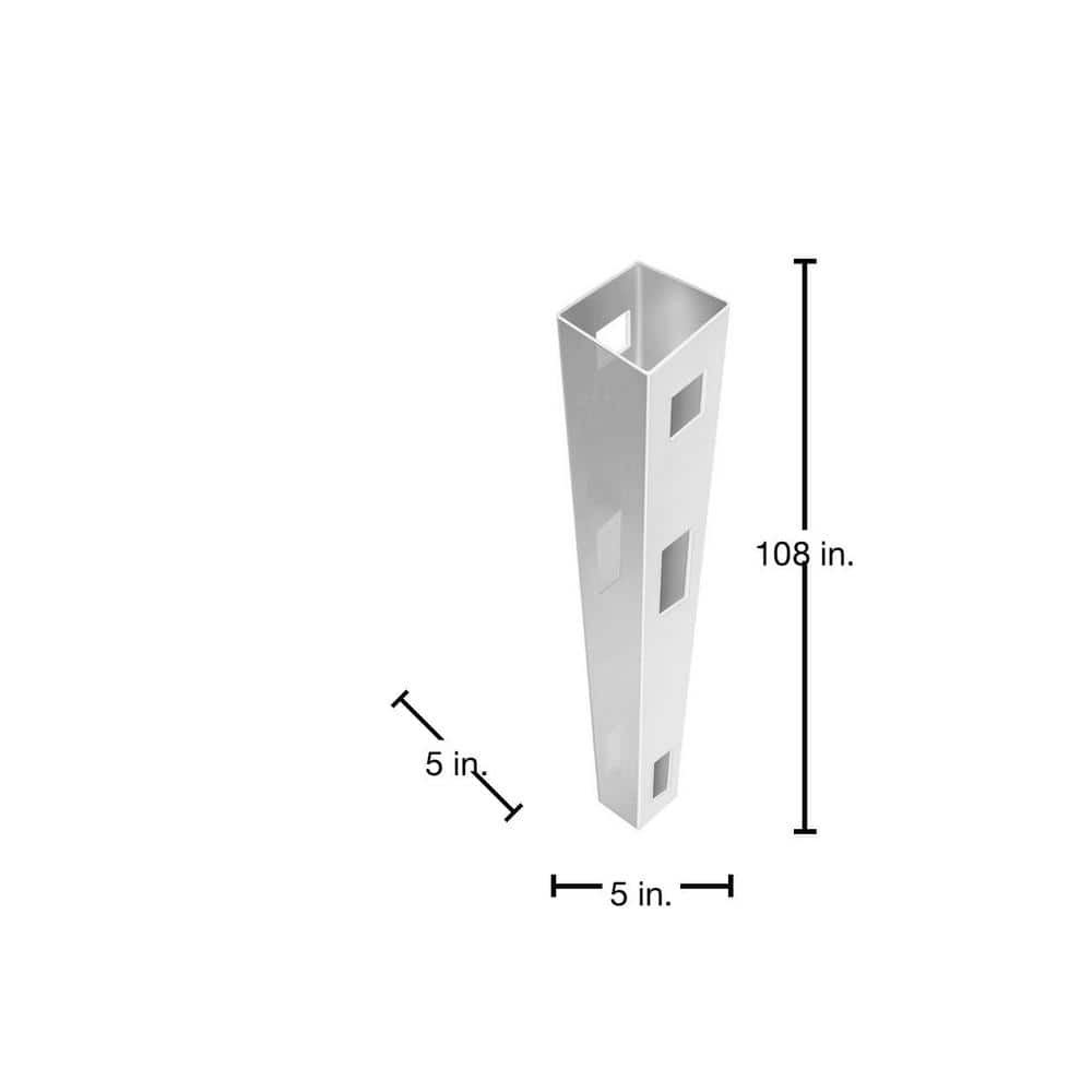 Barrette Outdoor Living Anderson 5x5x9 ft White Vinyl Fence Line Post