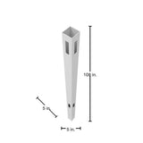 Barrette Outdoor Living White Vinyl Corner Post - Horizontal Fence 5x5x108