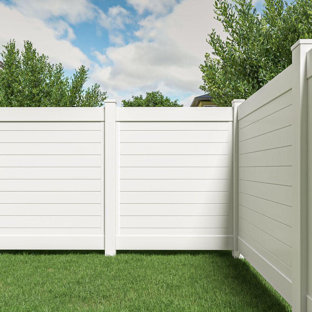 Barrette Outdoor Living White Vinyl Corner Post - Horizontal Fence 5x5x108