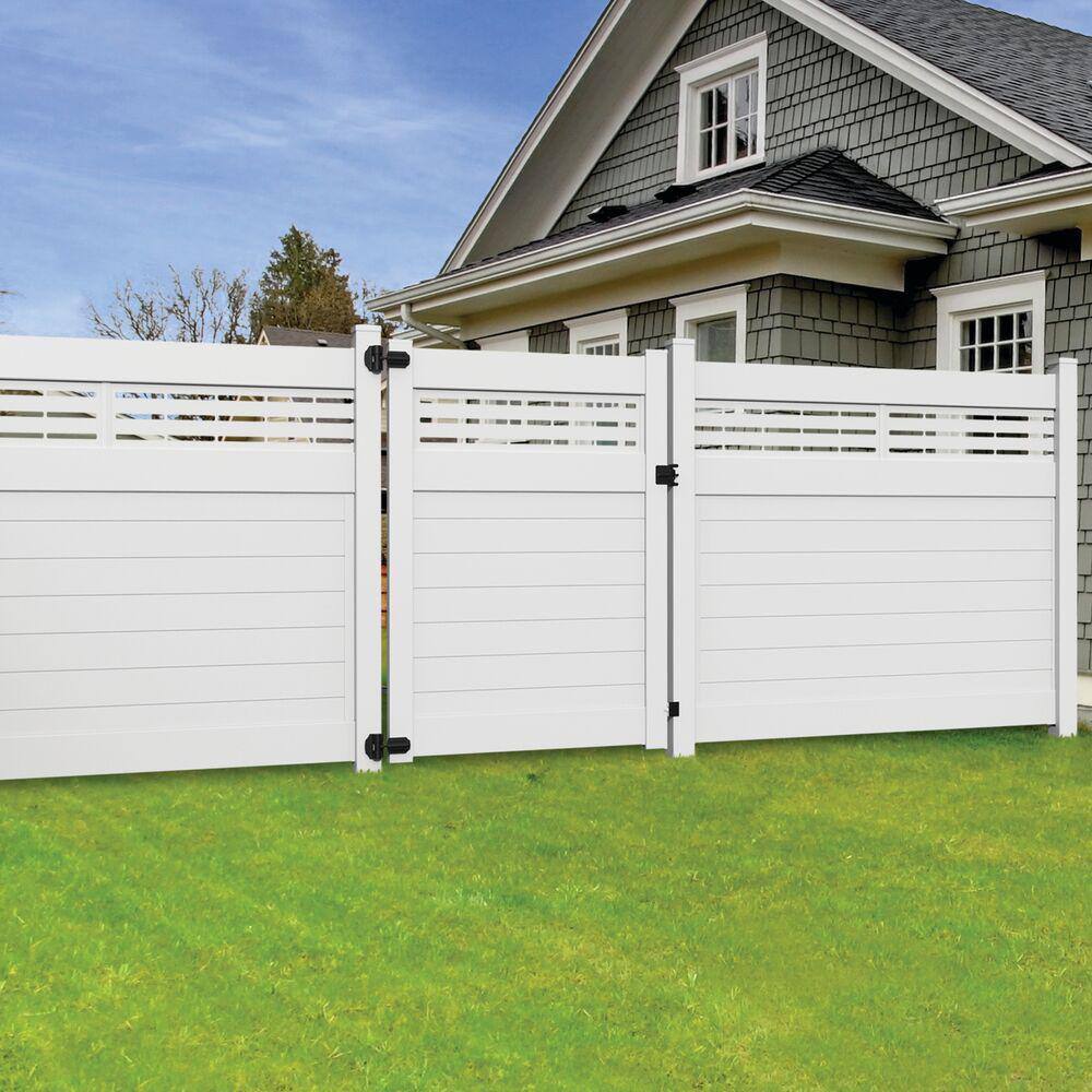 Barrette Outdoor Living Vinyl End Post: Horizontal Privacy Fence, White