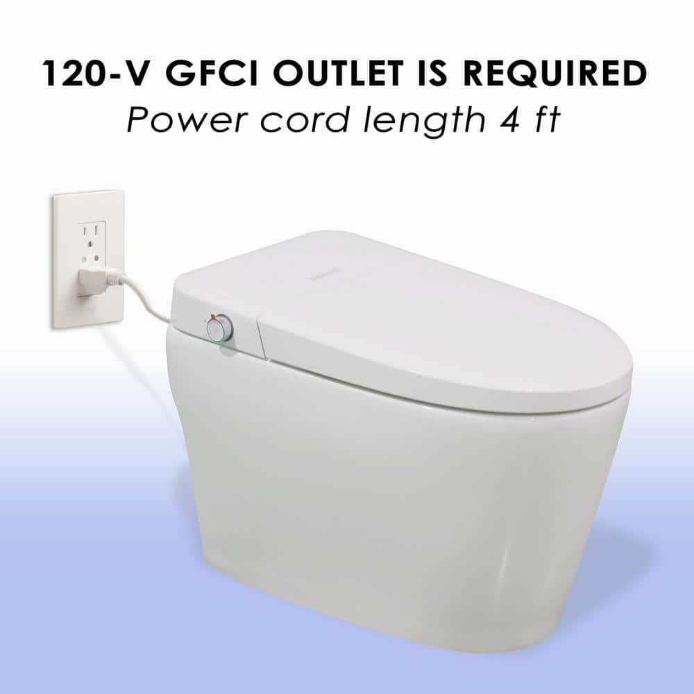 BENOLTI BN-6100S: Tankless Elongated Smart Bidet Toilet with Auto Flush & Heated Seat in White