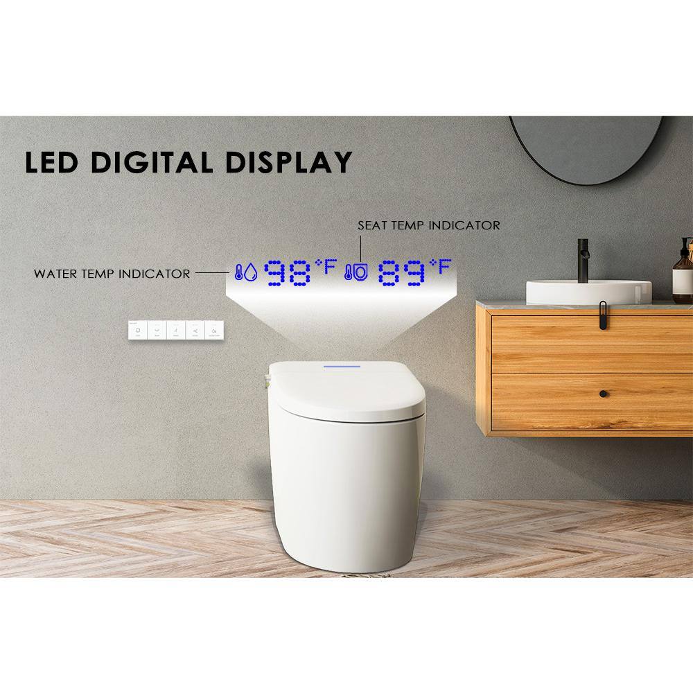 BENOLTI BN-6100S: Tankless Elongated Smart Bidet Toilet with Auto Flush & Heated Seat in White