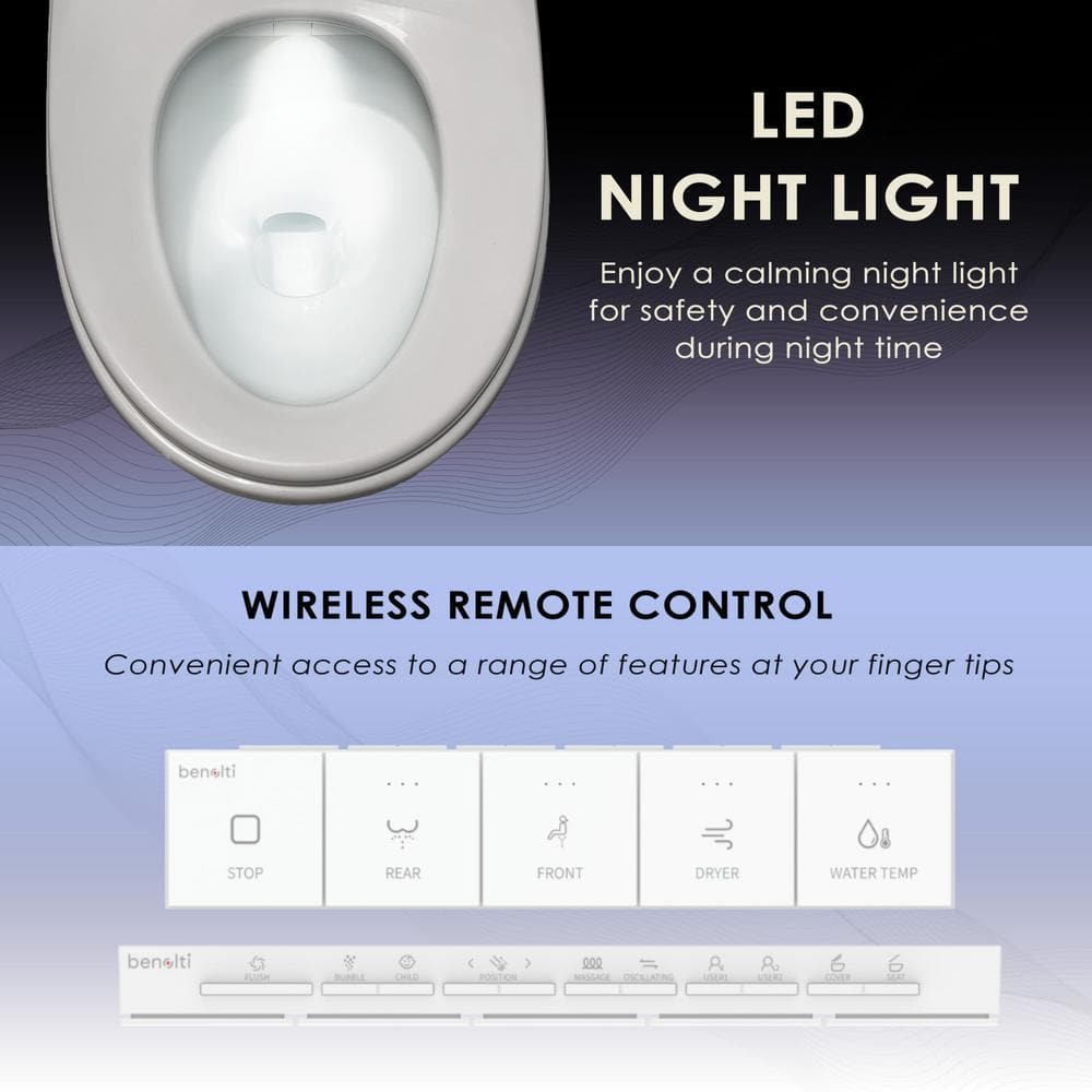 BENOLTI BN-6100SA Tankless Elongated Bidet Toilet with UV Cleaning & Heated Seat