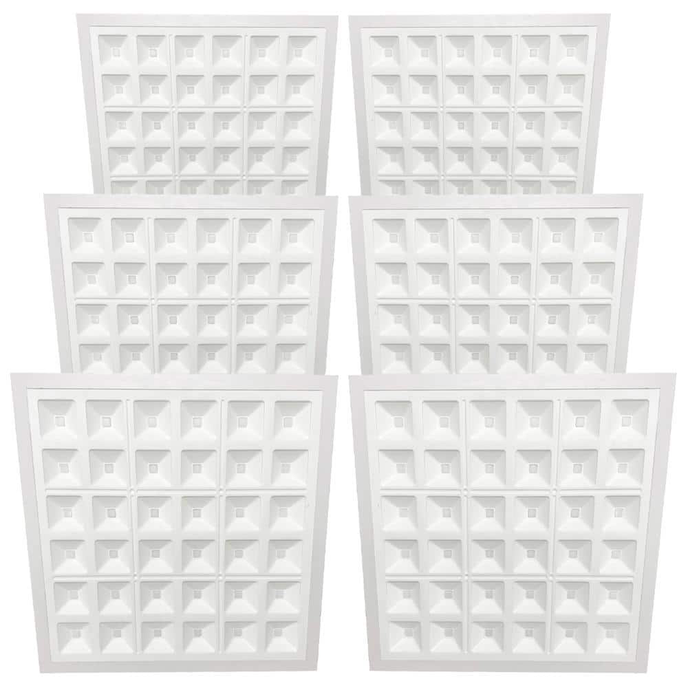 BEYOND LED TECHNOLOGY Designer Troffers Pixel Square Series 2 ft.x 2 ft. 5000 Lumens Integrated LED Flat Panel Light at 40-Watt 4000K (6-Pack)