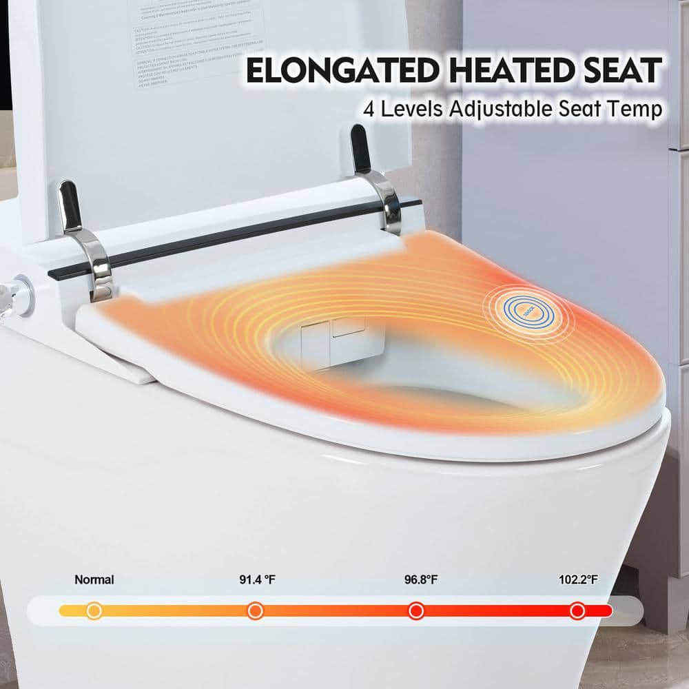 Unbranded Smart Round Toilet with Heated Seat & LED Light
