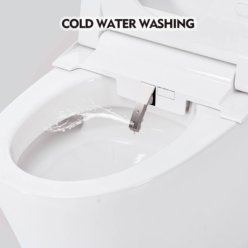 Smart Round Bidet Toilet with LED Light & Self-Cleaning Nozzle