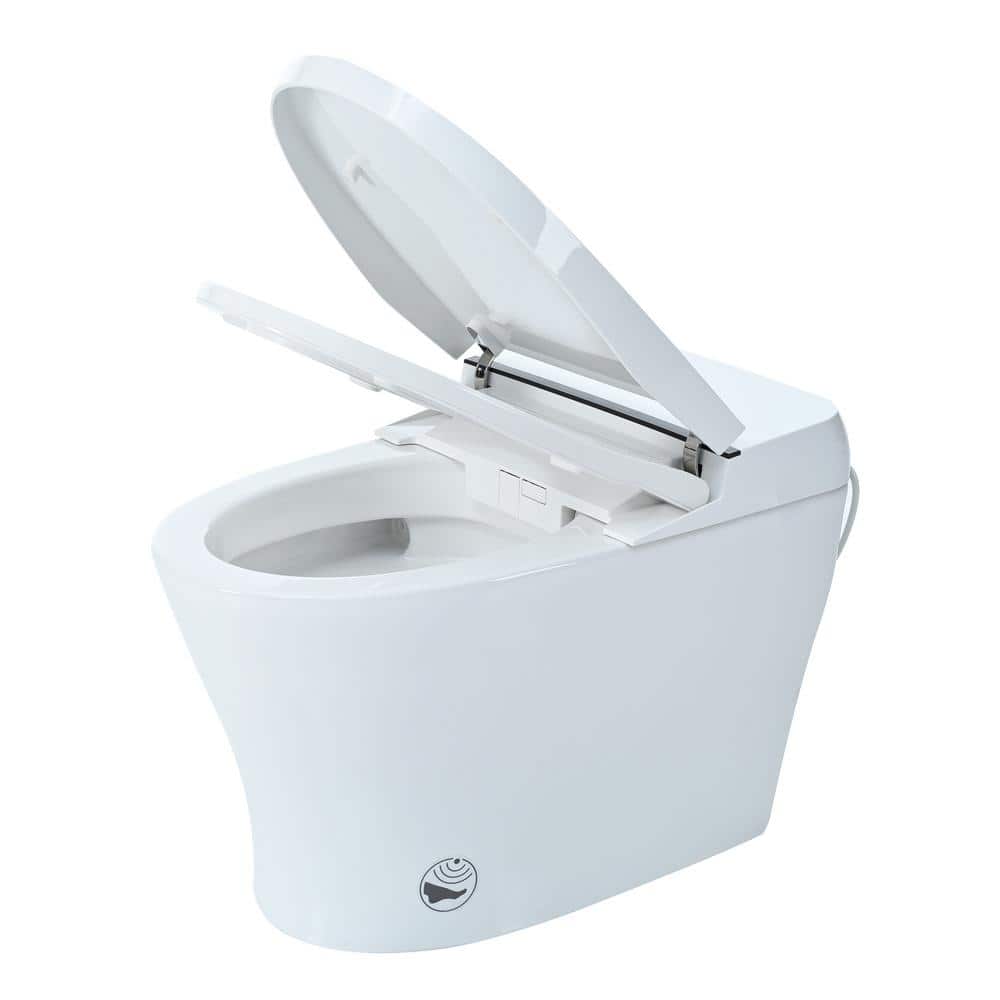 Smart Round Bidet Toilet with LED Light & Self-Cleaning Nozzle