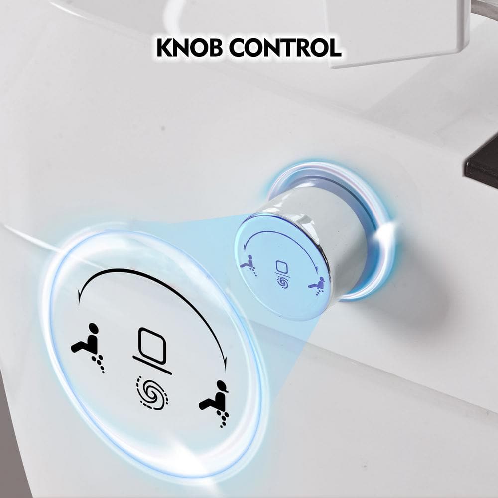 Smart Round Bidet Toilet with LED Light & Self-Cleaning Nozzle