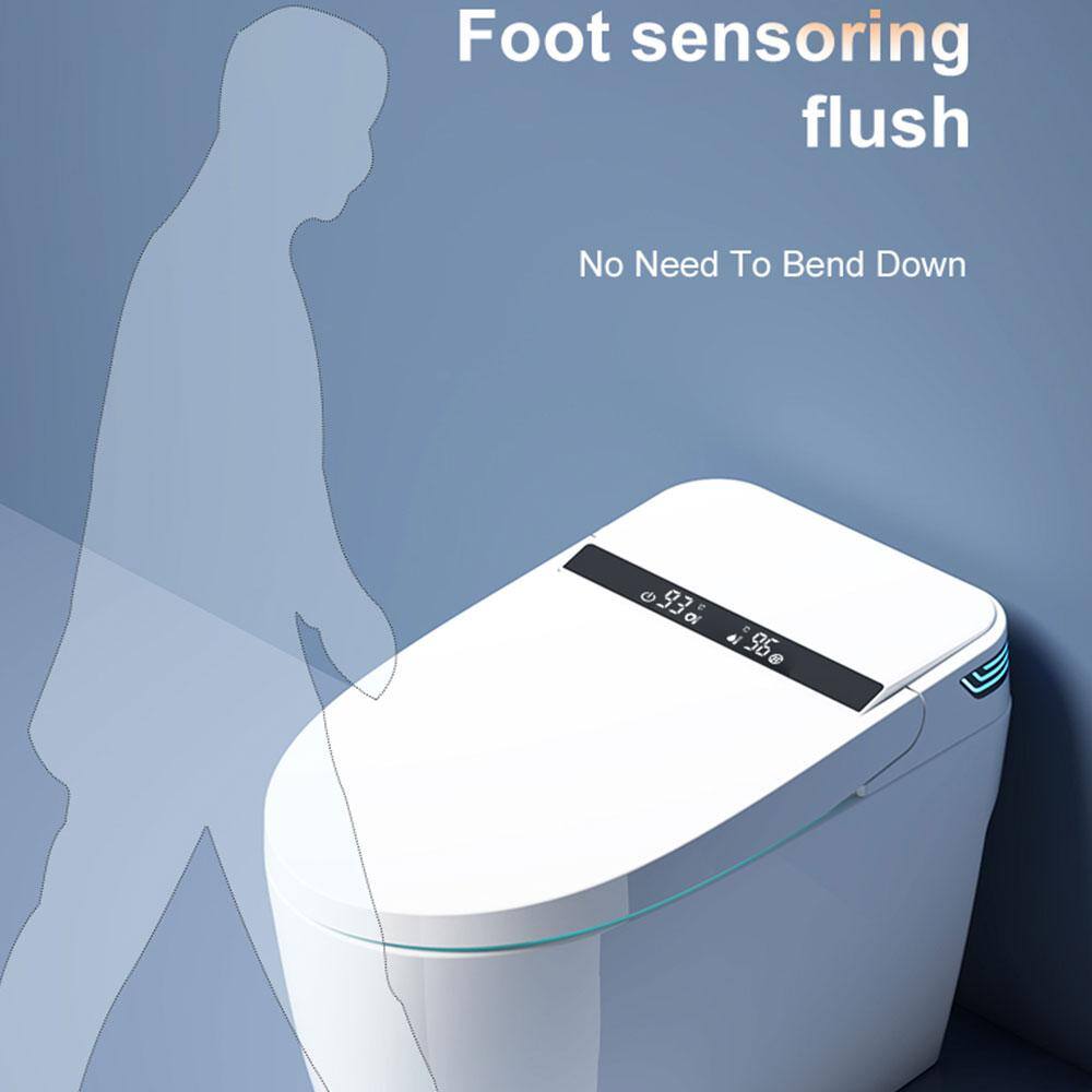 Elongated Smart Dual Flush Bidet Toilet with Heated Seat & Auto Functions in White
