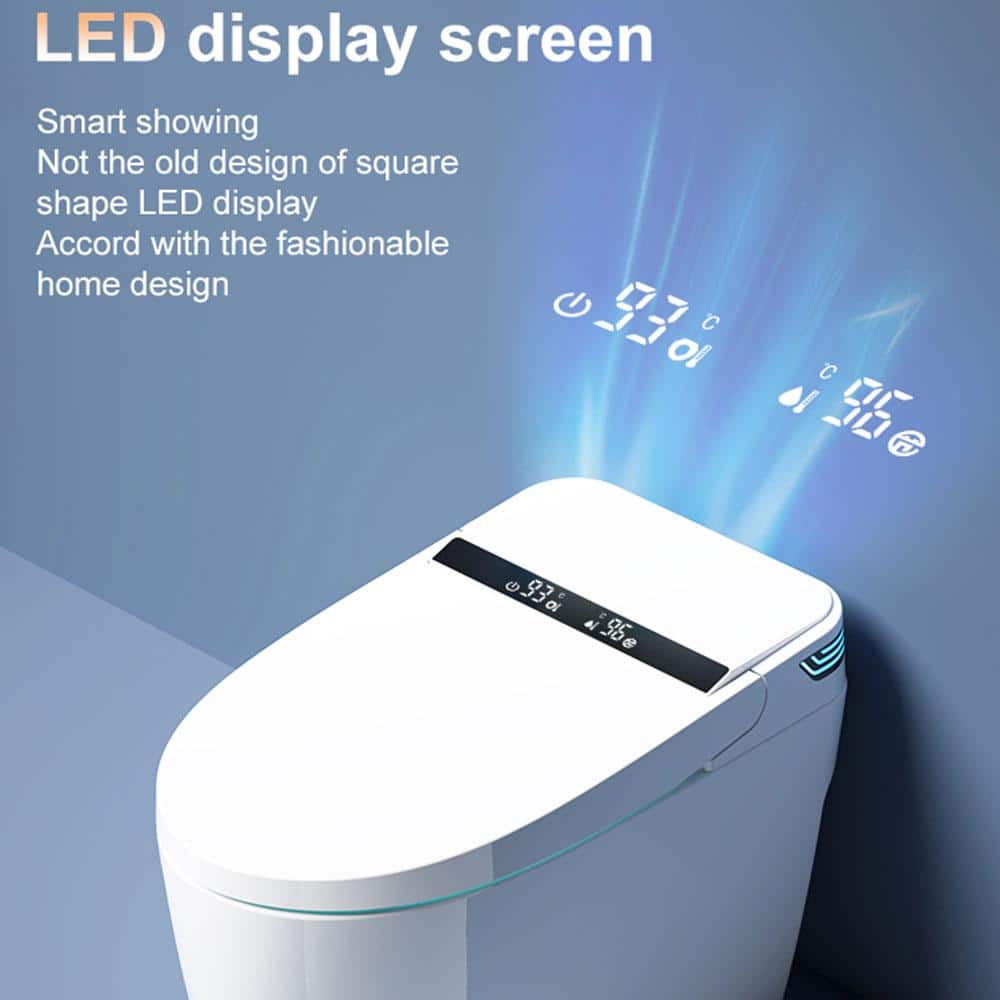 Elongated Smart Dual Flush Bidet Toilet with Heated Seat & Auto Functions in White