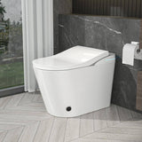 Smart 1-Piece 1.28 GPF Elongated Bidet Toilet with Heated Seat and Remote Control in Glossy White