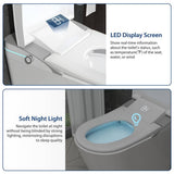 Smart 1-Piece 1.28 GPF Elongated Bidet Toilet with Heated Seat and Remote Control in Glossy White