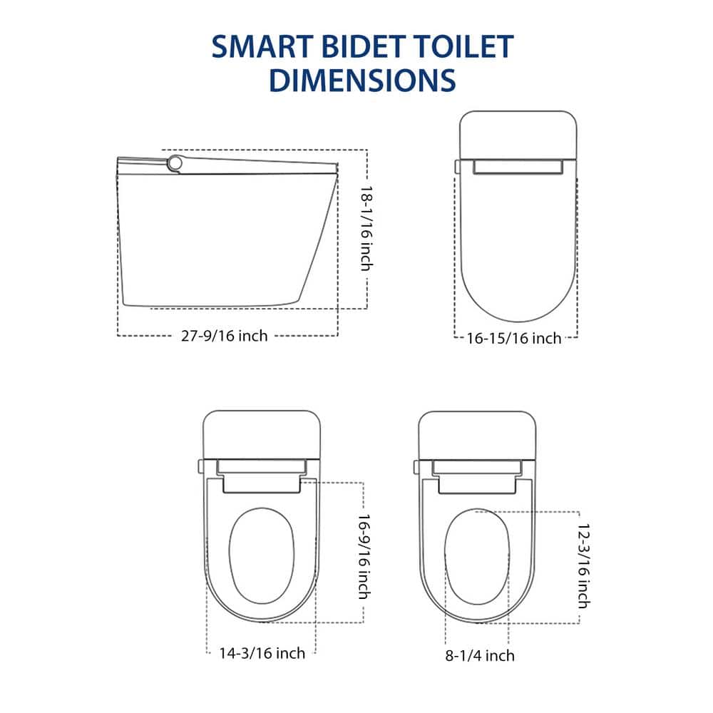 Unbranded 1.28 GPF Smart Bidet Toilet with Heated Seat