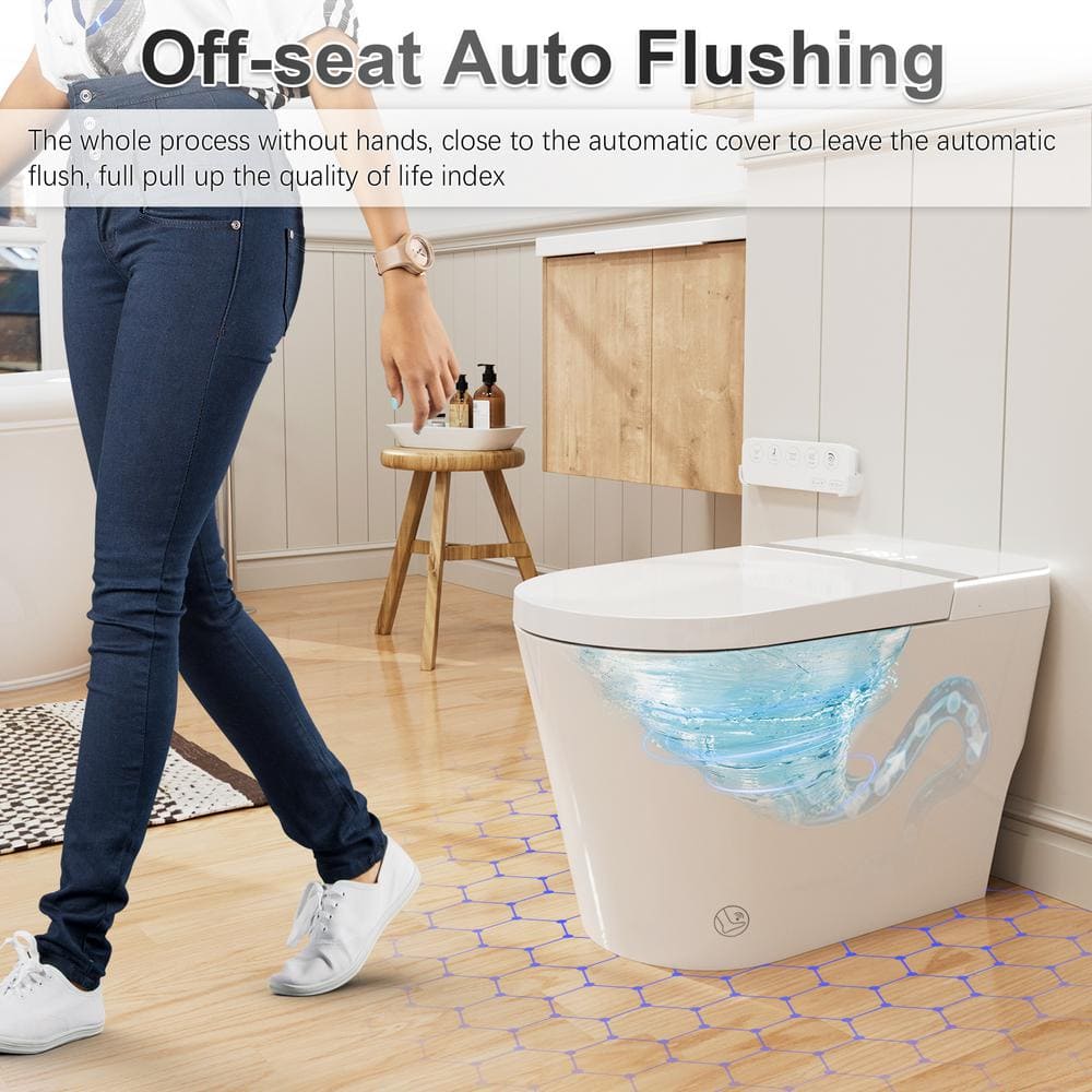 GIVING TREE Smart Toilet Bidet with Auto Flush, Voice Control & Heated Seat