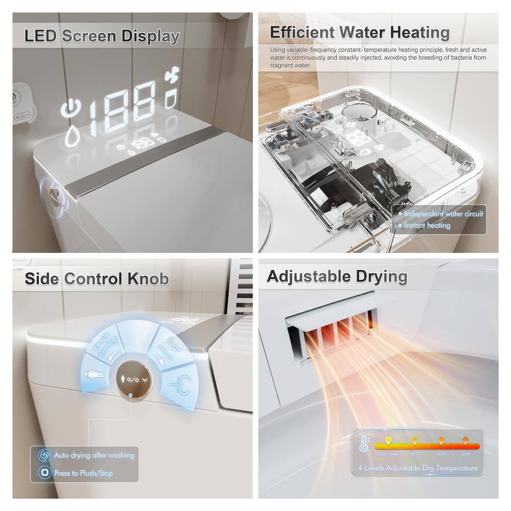 GIVING TREE Smart Toilet Bidet with Auto Flush, Voice Control & Heated Seat