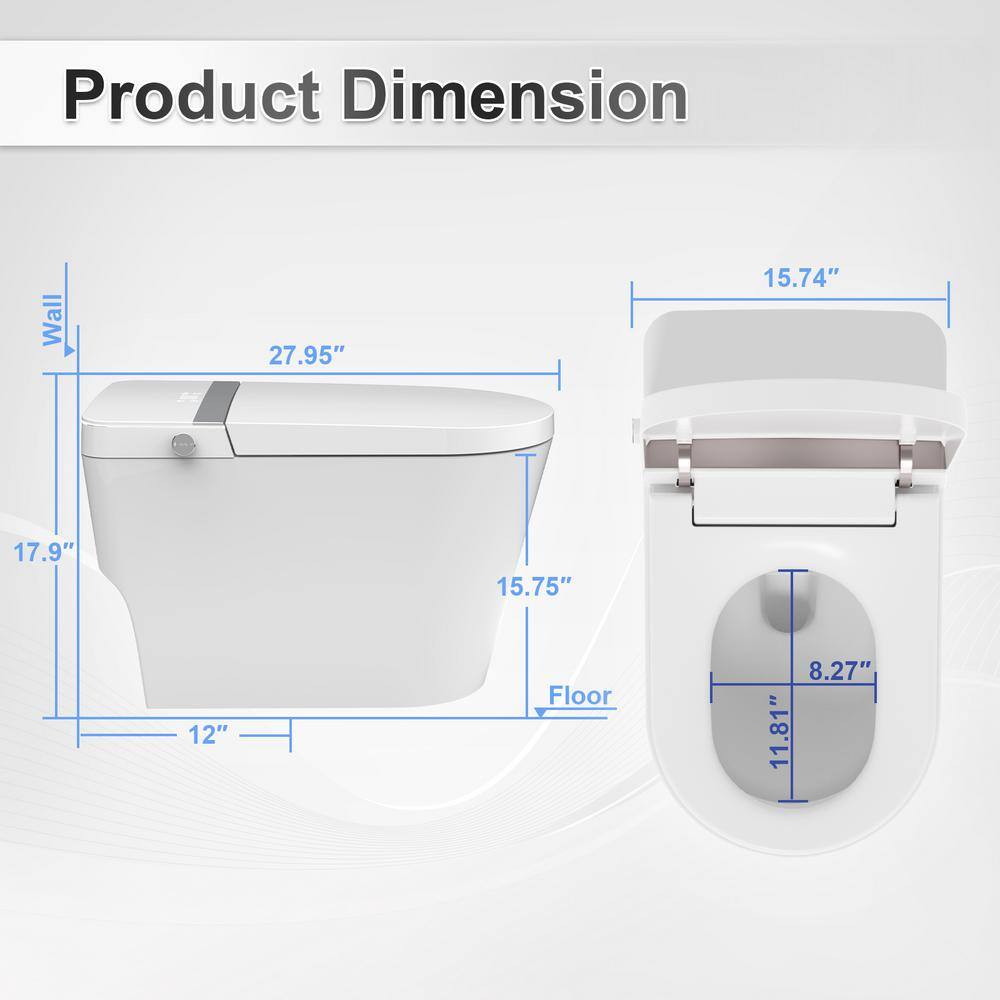 GIVING TREE Smart Toilet Bidet with Auto Flush, Voice Control & Heated Seat