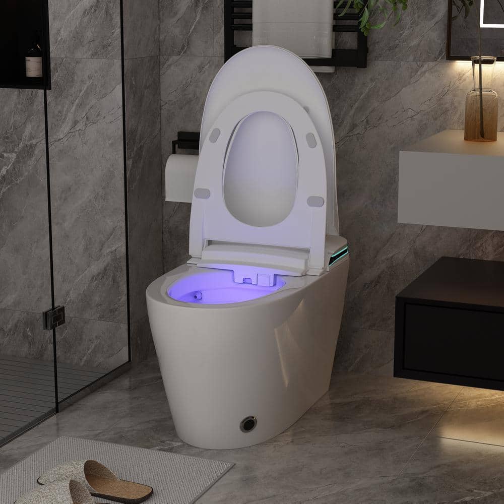 FUFU&GAGA Smart Bidet Toilet 1.28 GPF White with Auto Features & Heated Seat