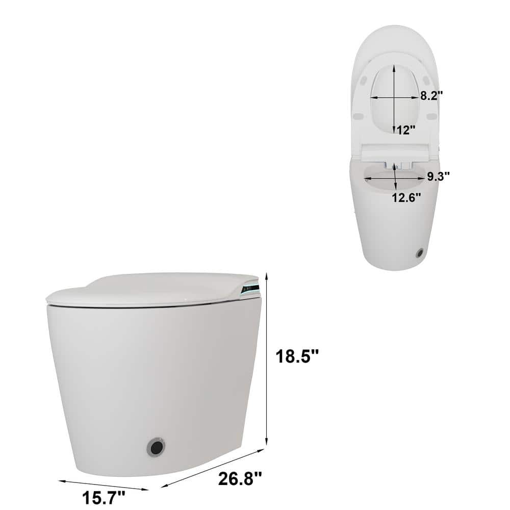 FUFU&GAGA Smart Bidet Toilet 1.28 GPF White with Auto Features & Heated Seat