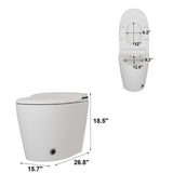 FUFU&GAGA Smart Bidet Toilet 1.28 GPF White with Auto Features & Heated Seat