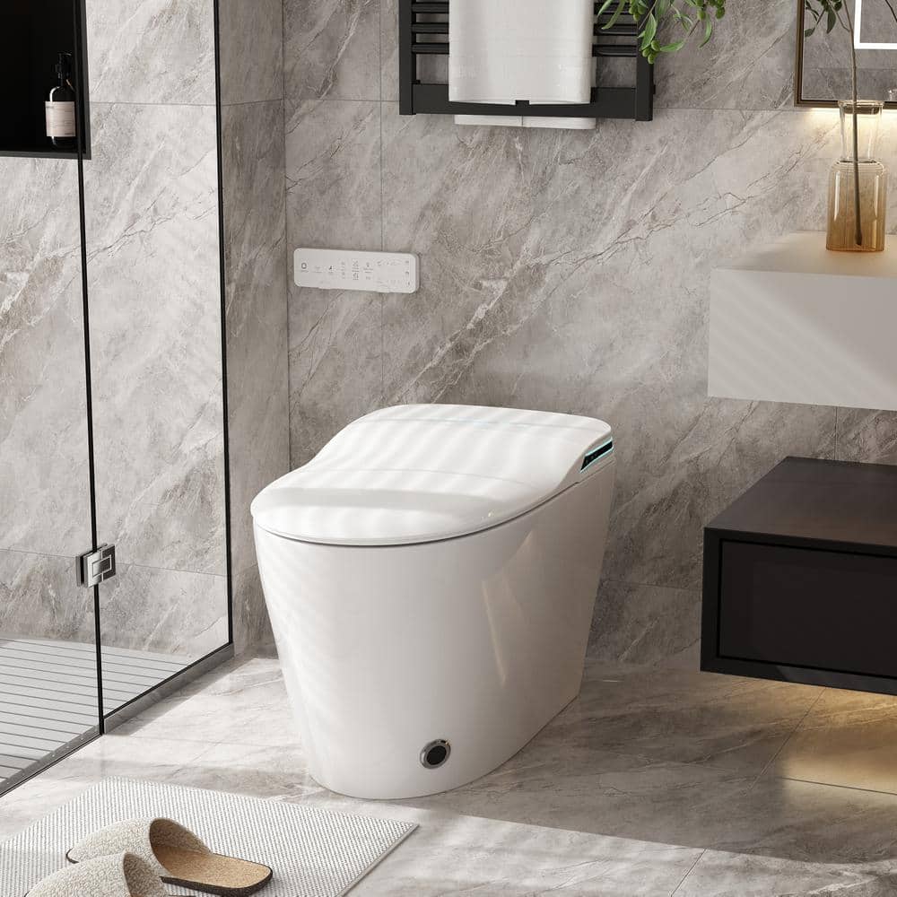 FUFU&GAGA Smart Bidet Toilet 1.28 GPF White with Auto Features & Heated Seat