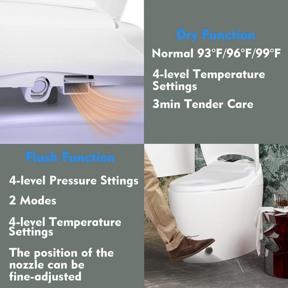 FUFU&GAGA Elongated Smart Bidet Toilet with Foot Sensing & Heated Features