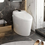 FUFU&GAGA Elongated Smart Bidet Toilet 1.28GPF White with Foot Sensing & Heated Self-Cleaning
