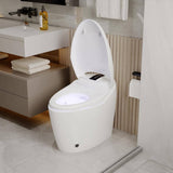 FUFU&GAGA Elongated Smart Bidet Toilet 1.28GPF White with Foot Sensing & Heated Self-Cleaning