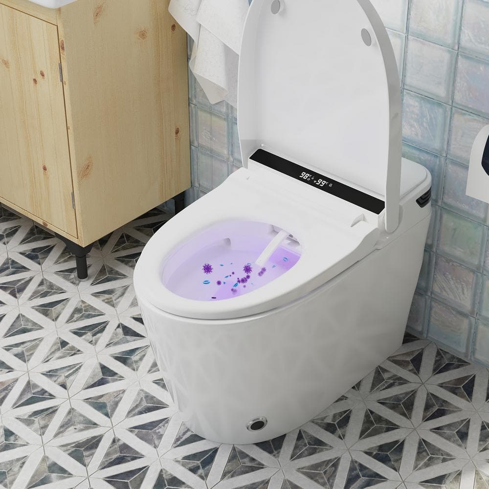 FUFU&GAGA Elongated Smart Bidet Toilet with Foot Sensing, Heated & Digital Display - 1.28 GPF