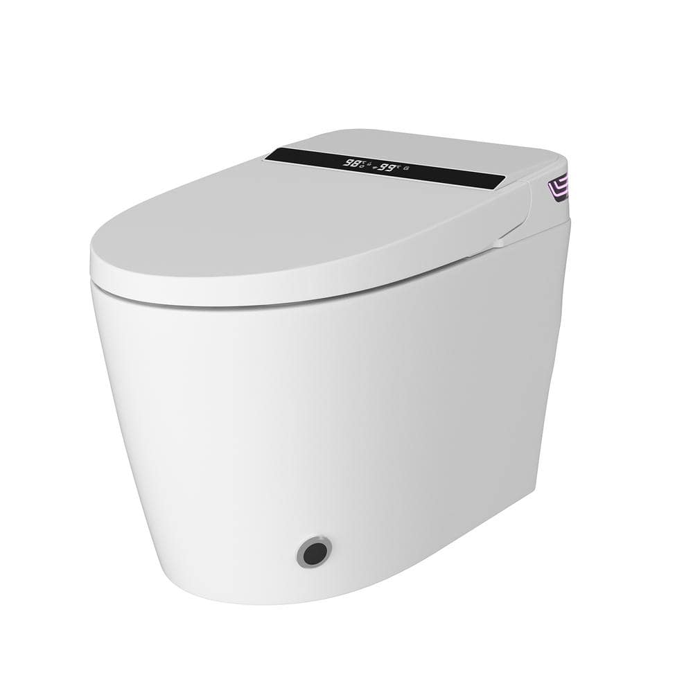 FUFU&GAGA Elongated Smart Bidet Toilet with Foot Sensing, Heated & Digital Display - 1.28 GPF