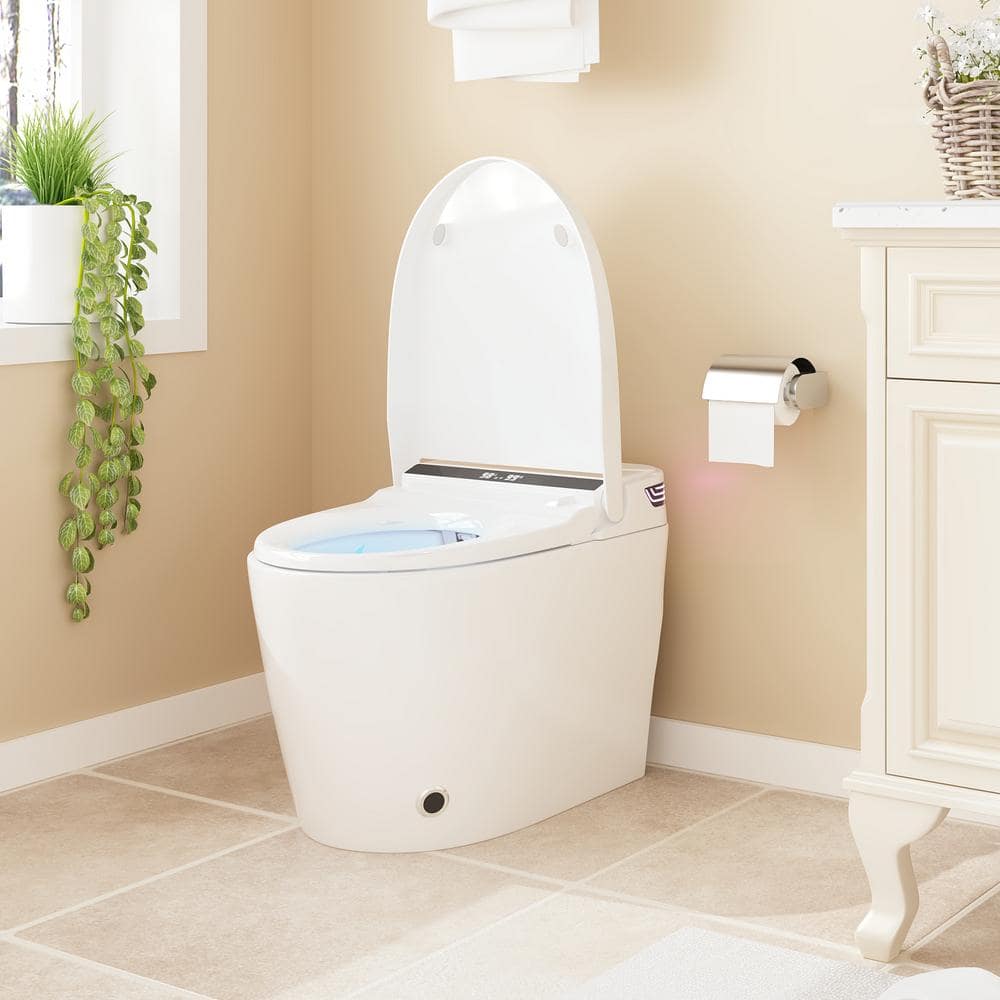 FUFU&GAGA Elongated Smart Bidet Toilet with Foot Sensing, Heated & Digital Display - 1.28 GPF