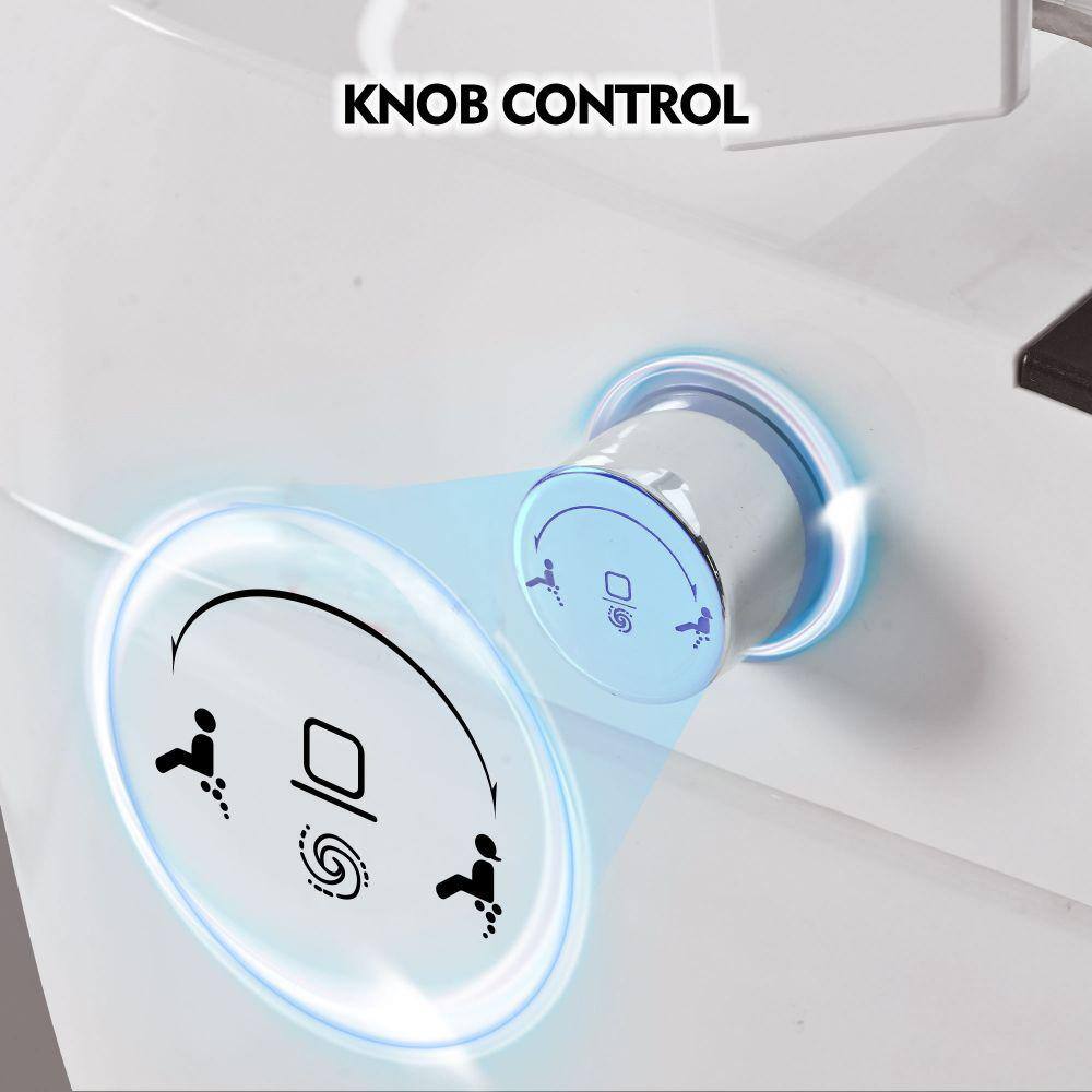 EPOWP 11.8 in. Dual Flush Elongated Smart Toilet with Foot Sensor & Knob Control