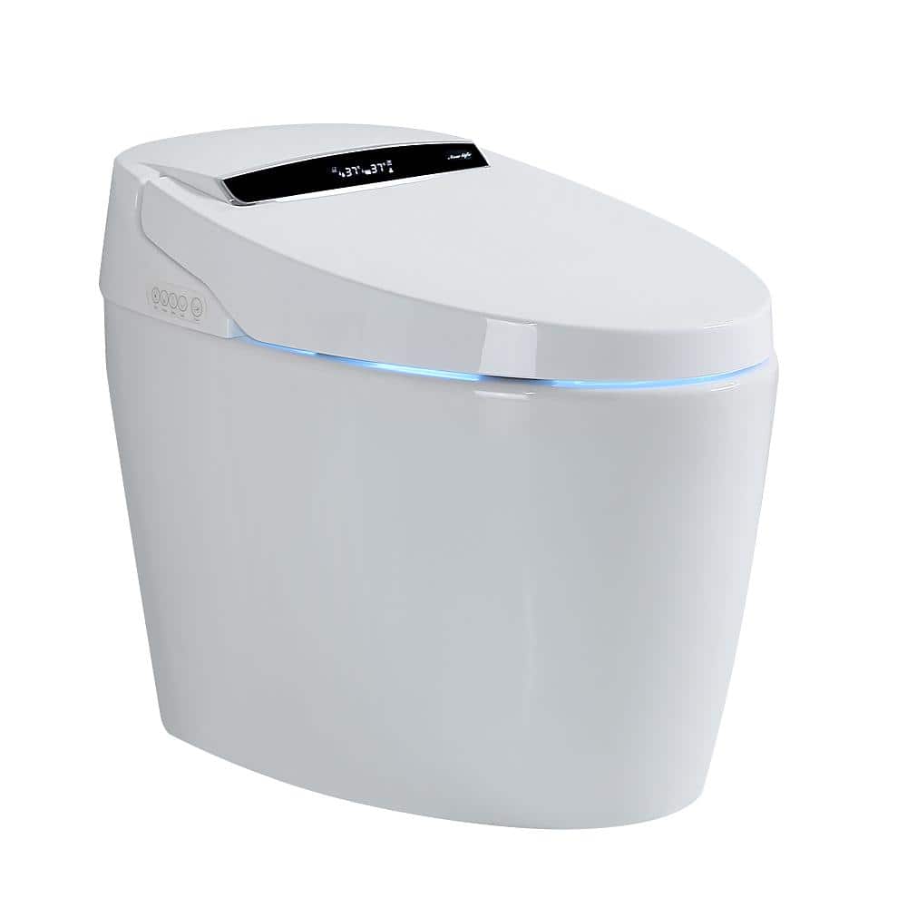 Smart Elongated Bidet Toilet with Adjustable Sprayer, Deodorizing, and Soft Close