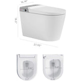 Smart Elongated Bidet Toilet with Adjustable Sprayer, Deodorizing, and Soft Close