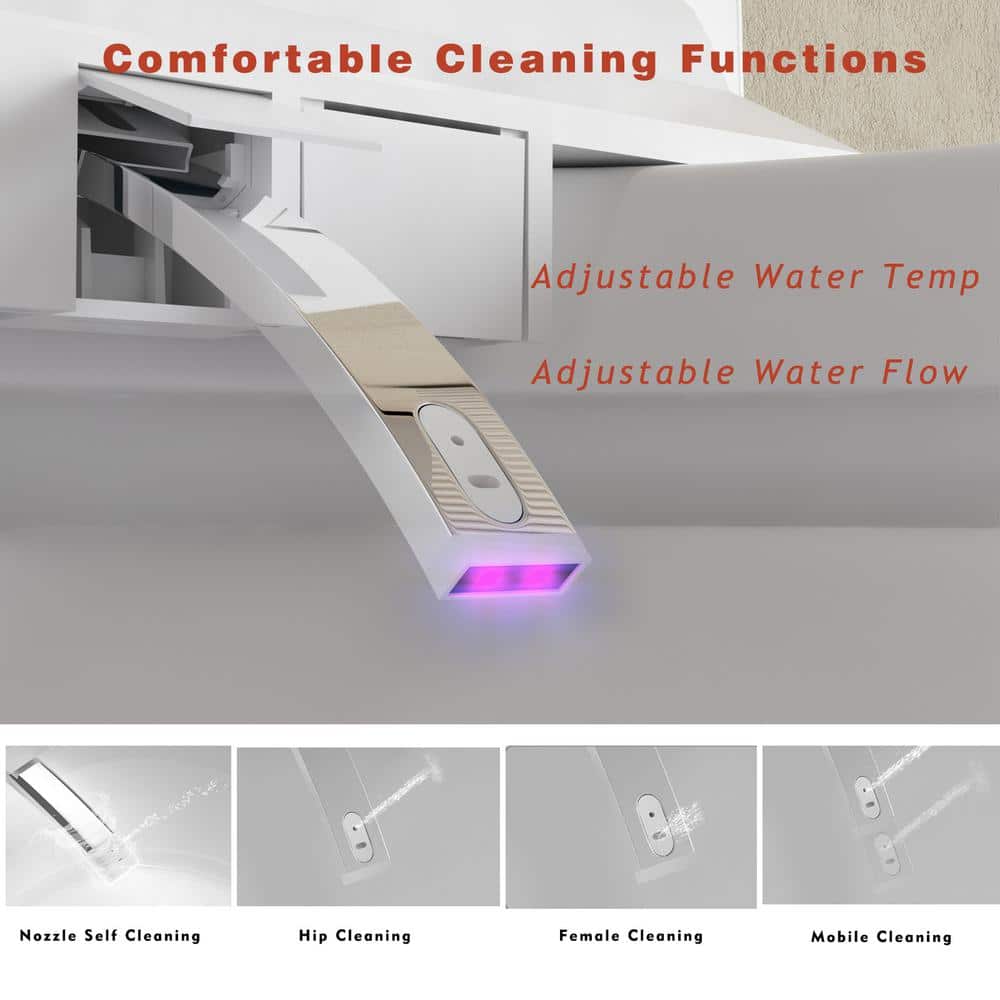 Luxury Smart Toilet with Bidet and Deodorizing Features - 1.28 GPF, White