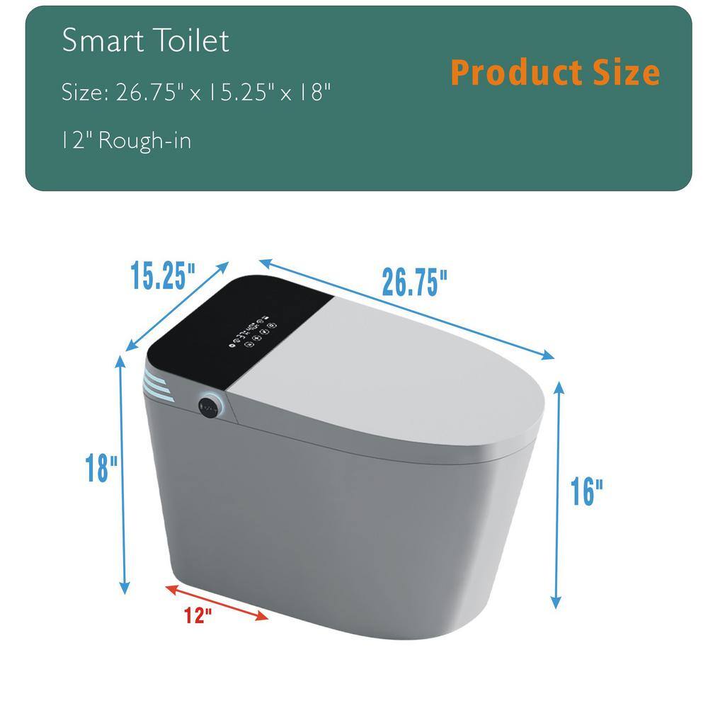 Unbranded Tankless Smart Toilet with Built-In Bidet, Auto Open/Close, 1.28 GPF