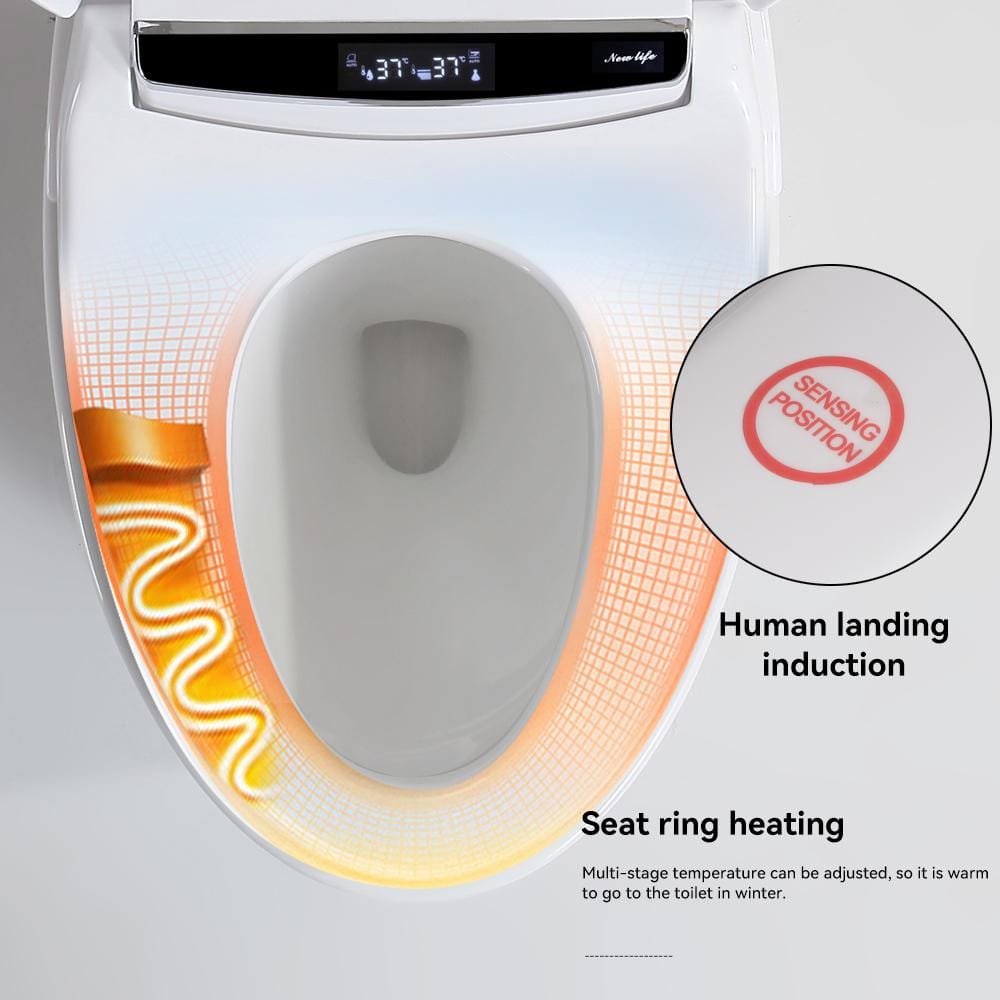 Unbranded Smart Bidet Toilet with Remote Control and Deodorizing Features - White
