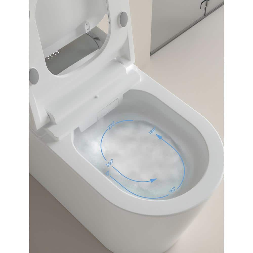 Smart Bidet Toilet with Remote Control and Deodorizing Almond Seat - 1.28 GPF, White