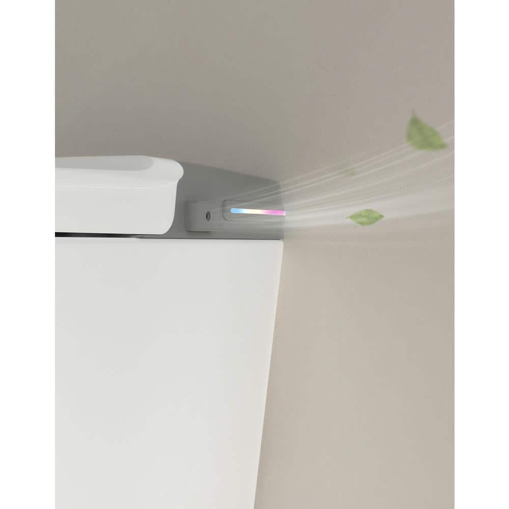 Smart Bidet Toilet with Remote Control and Deodorizing Almond Seat - 1.28 GPF, White