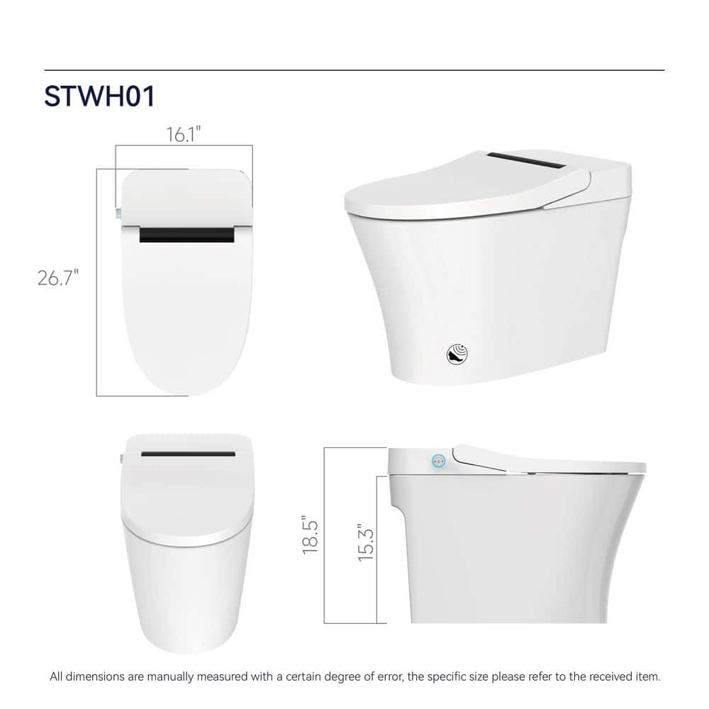 Unbranded Elongated Luxury Smart Bidet Toilet with Heated Seat & Automatic Flush