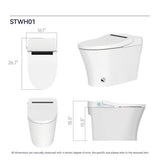Unbranded Elongated Luxury Smart Bidet Toilet with Heated Seat & Automatic Flush