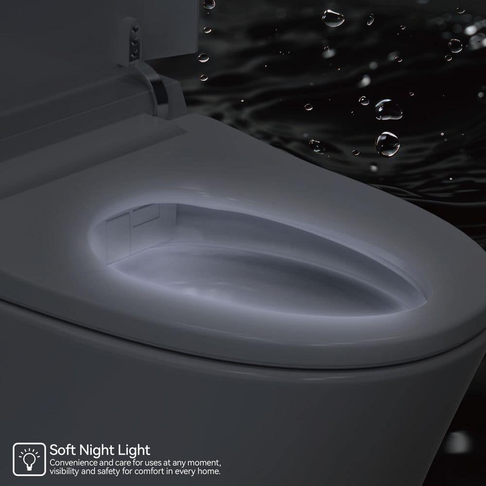 Intelligent Elongated Bidet Toilet with Foot Sensor and Heated Seat