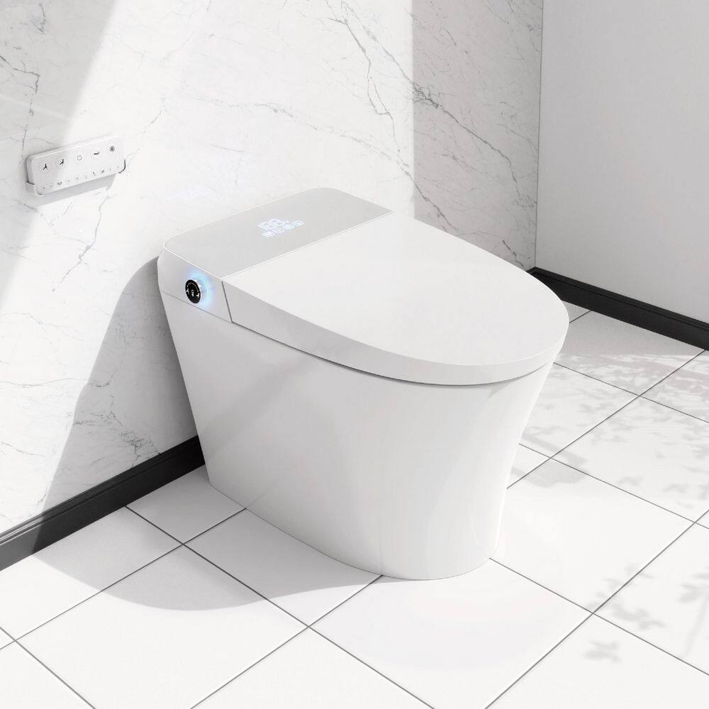 Intelligent Elongated Bidet Toilet with Foot Sensor and Heated Seat