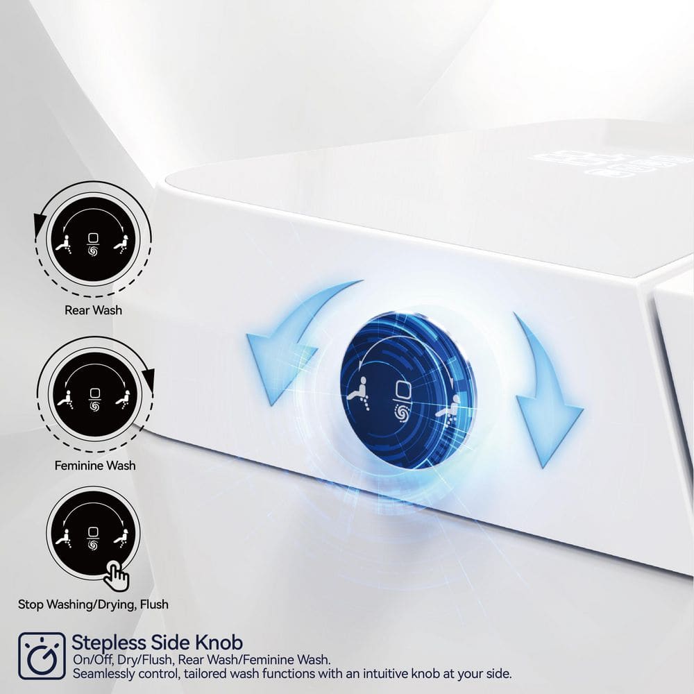 Intelligent Elongated Bidet Toilet with Foot Sensor and Heated Seat