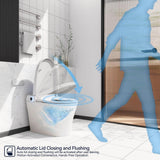 Intelligent Elongated Bidet Toilet with Foot Sensor and Heated Seat