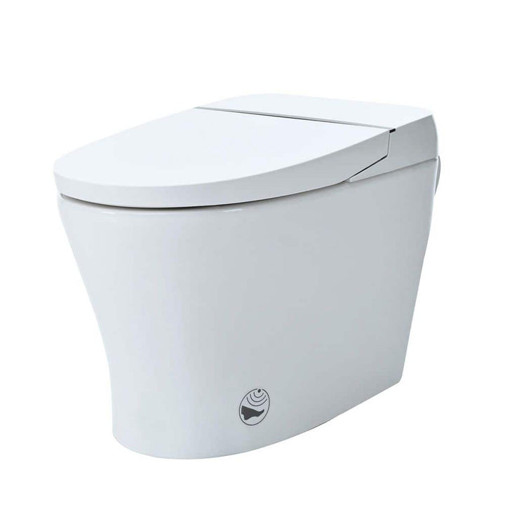 Smart Bidet Toilet with Foot Sensor Flush - 1/1.28 GPF, Knob Control, Light, Soft Close