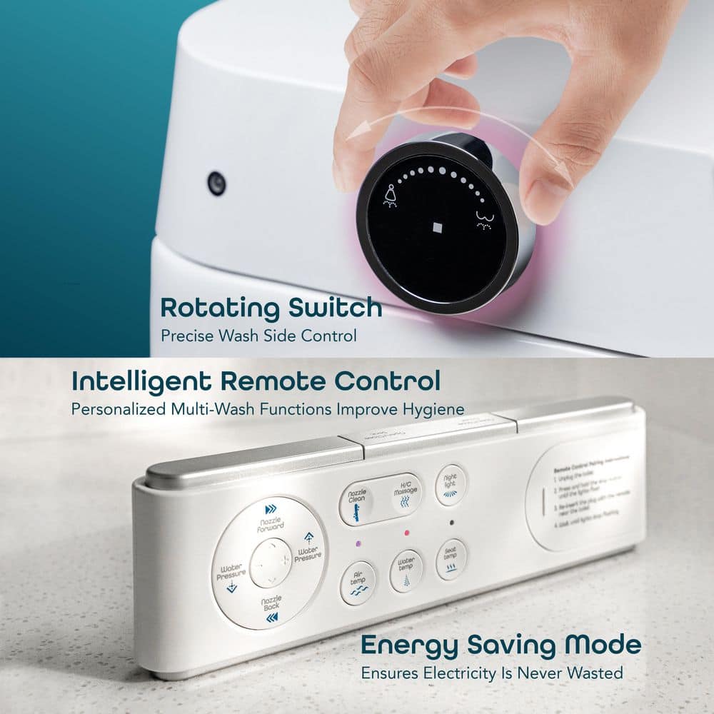 BIDETMATE 6000 Intelligent Elongated Bidet Toilet with Heated Water and Auto-Flush